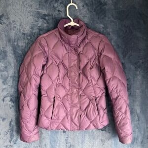 Eddie Bauer Womens XS Purple Premium Goose Down Quilted Puffer Jacket D10